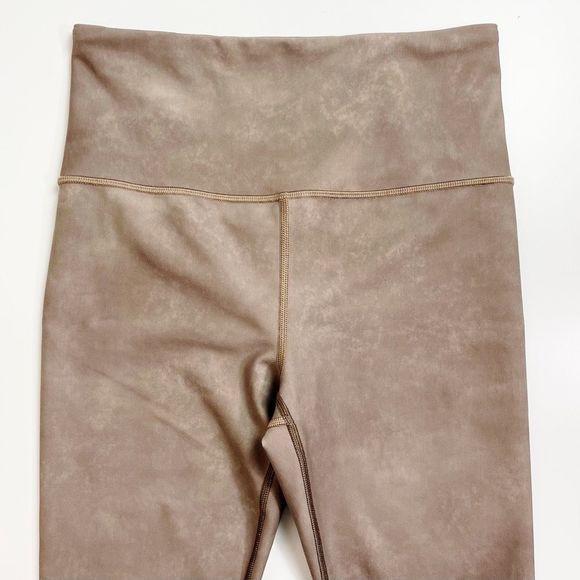 Athleta Elation Tight High Rise Legging Watercolor 7/8 Neutral Tan White S - Picture 3 of 11